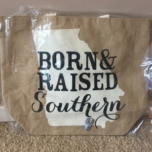 NWT Large Mudpie GA "Born & Raised Southern" Tote